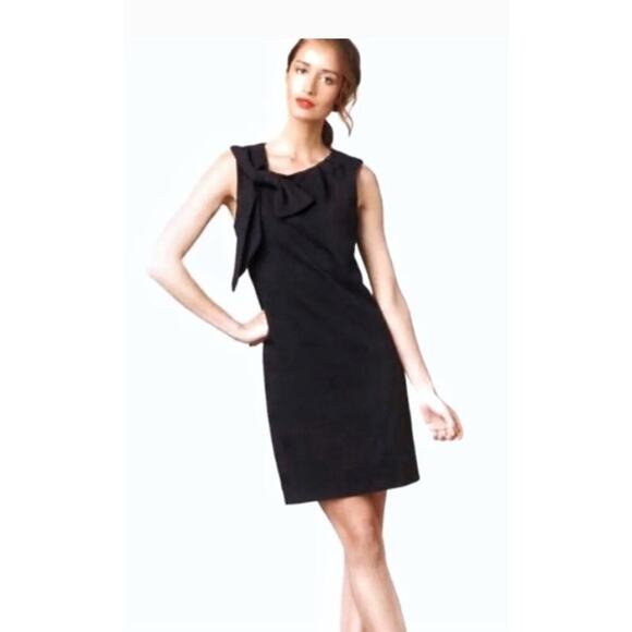 Milly of New York nicolla Bow shoulder Black Sheath Sleeveless mini Dress S - Picture 1 of 12